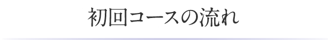 初回コースの流れ